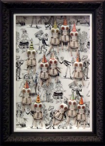Framed Mexican Day of the Dead Doll Collage